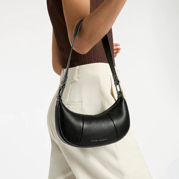 STATUS ANXIETY Womens Solus Leather Bag - Black, WOMENS BAGS & CLUTCHES, STATUS ANXIETY, Elwood 101