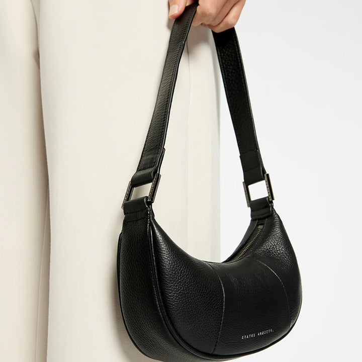 STATUS ANXIETY Womens Solus Leather Bag - Black, WOMENS BAGS & CLUTCHES, STATUS ANXIETY, Elwood 101