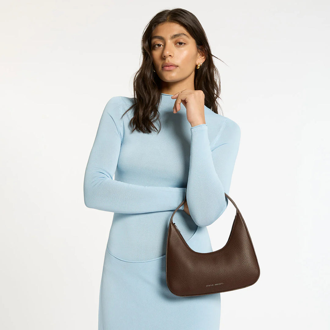 STATUS ANXIETY Womens Aurora Leather Bag - Cocoa, WOMENS BAGS & CLUTCHES, STATUS ANXIETY, Elwood 101