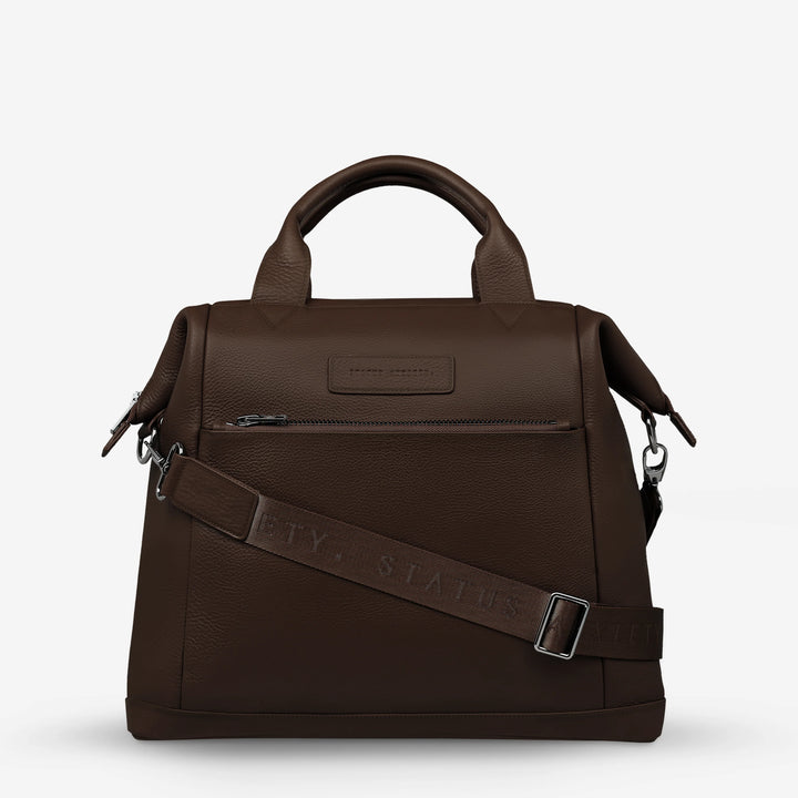 STATUS ANXIETY Womens Comes In Waves Leather Bag - Cocoa, WOMENS BAGS & CLUTCHES, STATUS ANXIETY, Elwood 101