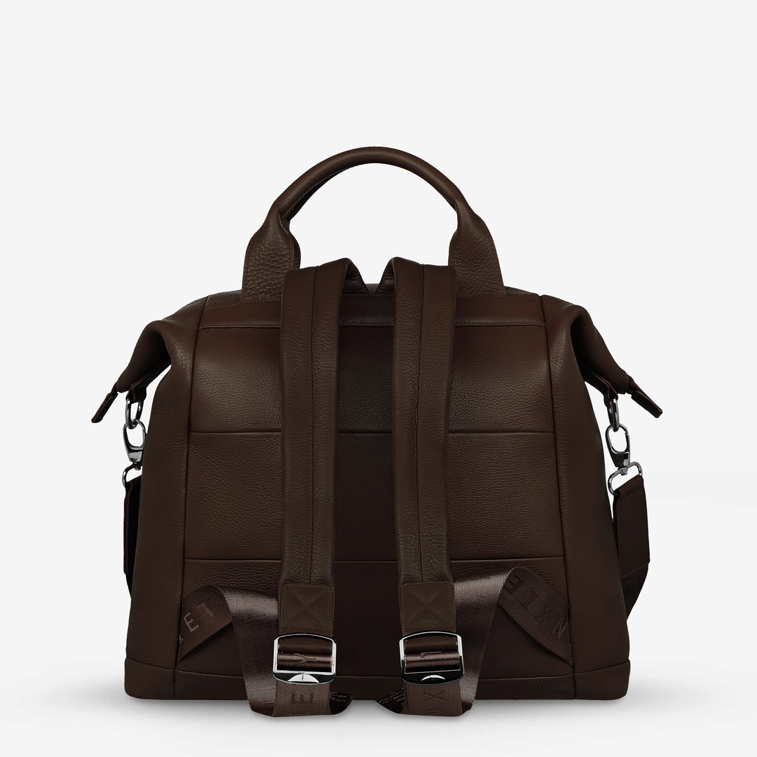 STATUS ANXIETY Womens Comes In Waves Leather Bag - Cocoa, WOMENS BAGS & CLUTCHES, STATUS ANXIETY, Elwood 101