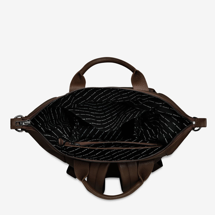 STATUS ANXIETY Womens Comes In Waves Leather Bag - Cocoa, WOMENS BAGS & CLUTCHES, STATUS ANXIETY, Elwood 101