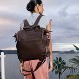 STATUS ANXIETY Womens Comes In Waves Leather Bag - Cocoa, WOMENS BAGS & CLUTCHES, STATUS ANXIETY, Elwood 101