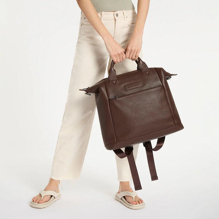 STATUS ANXIETY Womens Comes In Waves Leather Bag - Cocoa, WOMENS BAGS & CLUTCHES, STATUS ANXIETY, Elwood 101