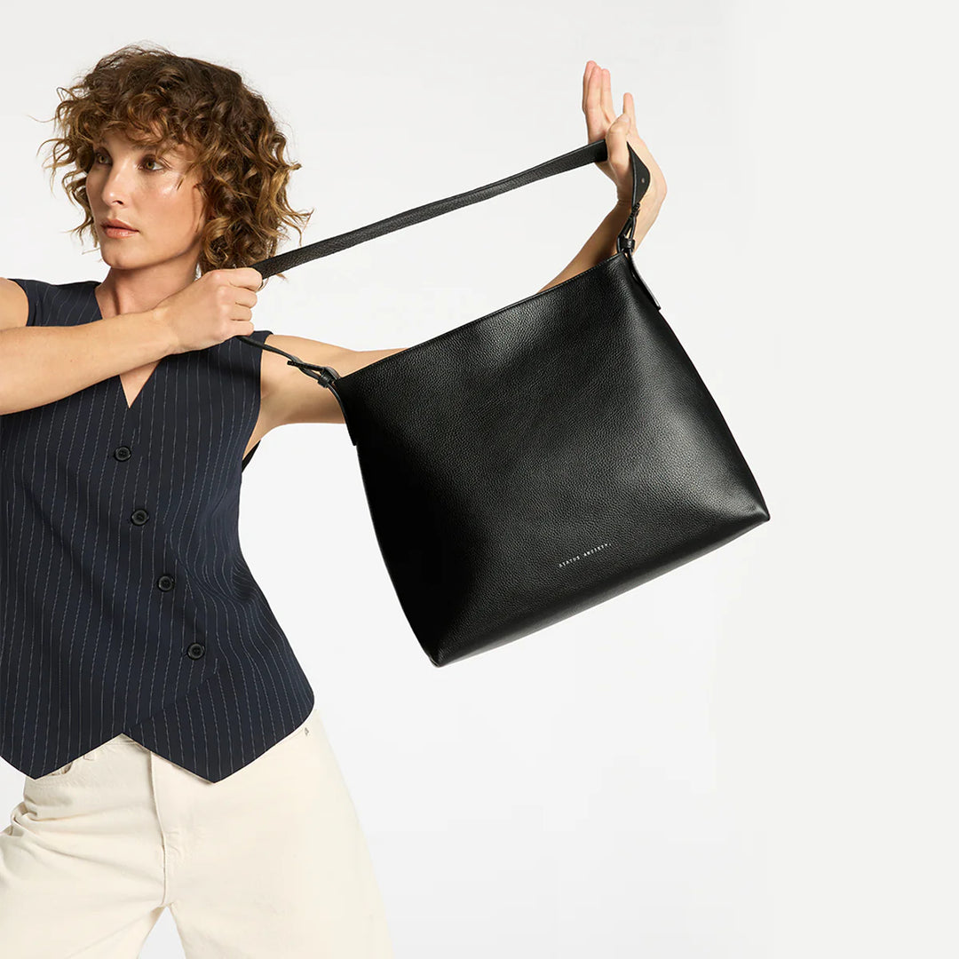 STATUS ANXIETY Womens Forget About It Leather Bag - Black, WOMENS BAGS & CLUTCHES, STATUS ANXIETY, Elwood 101