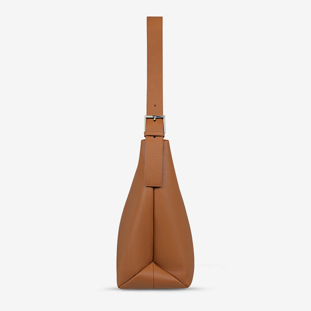 STATUS ANXIETY Womens Forget About It Leather Tote Bag - Camel, WOMENS BAGS & CLUTCHES, STATUS ANXIETY, Elwood 101