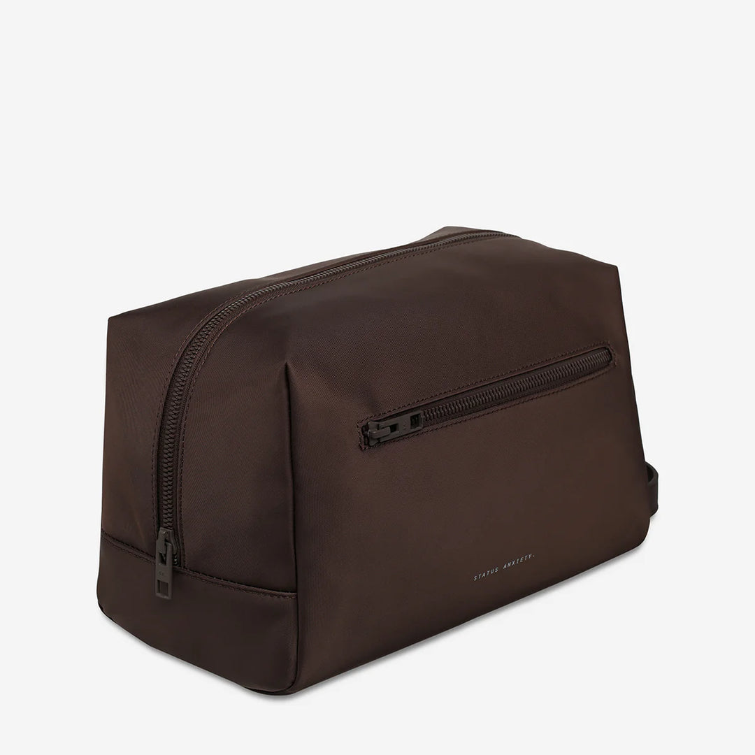 STATUS ANXIETY Womens Hunter Recycled Toiletry Bag Large - Truffle