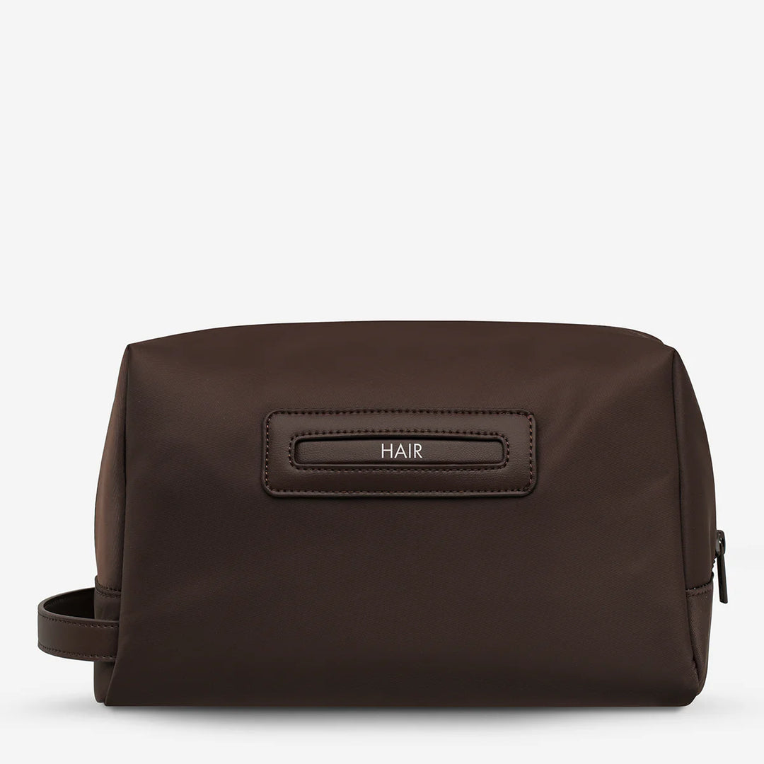 STATUS ANXIETY Womens Hunter Recycled Toiletry Bag Large - Truffle