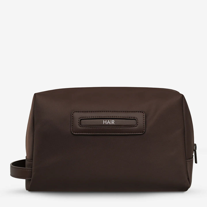 STATUS ANXIETY Womens Hunter Recycled Toiletry Bag Large - Truffle