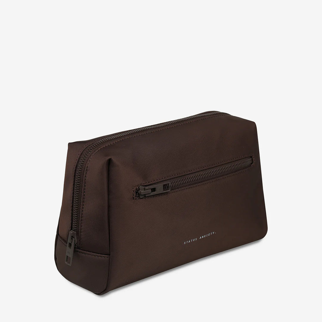 STATUS ANXIETY Womens Hunter Recycled Toiletry Bag Medium - Truffle