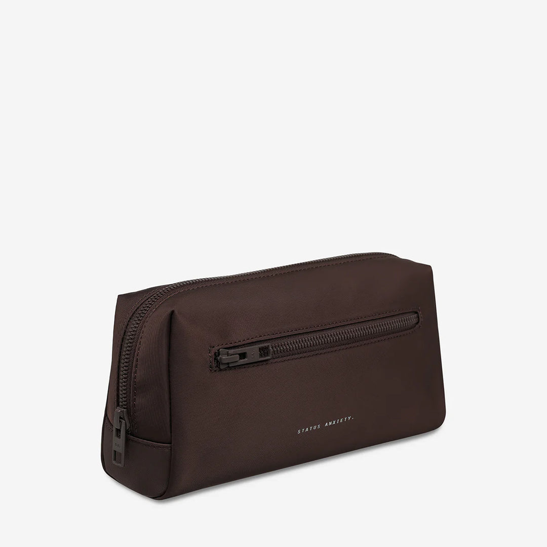 STATUS ANXIETY Womens Hunter Recycled Toiletry Bag Small - Truffle
