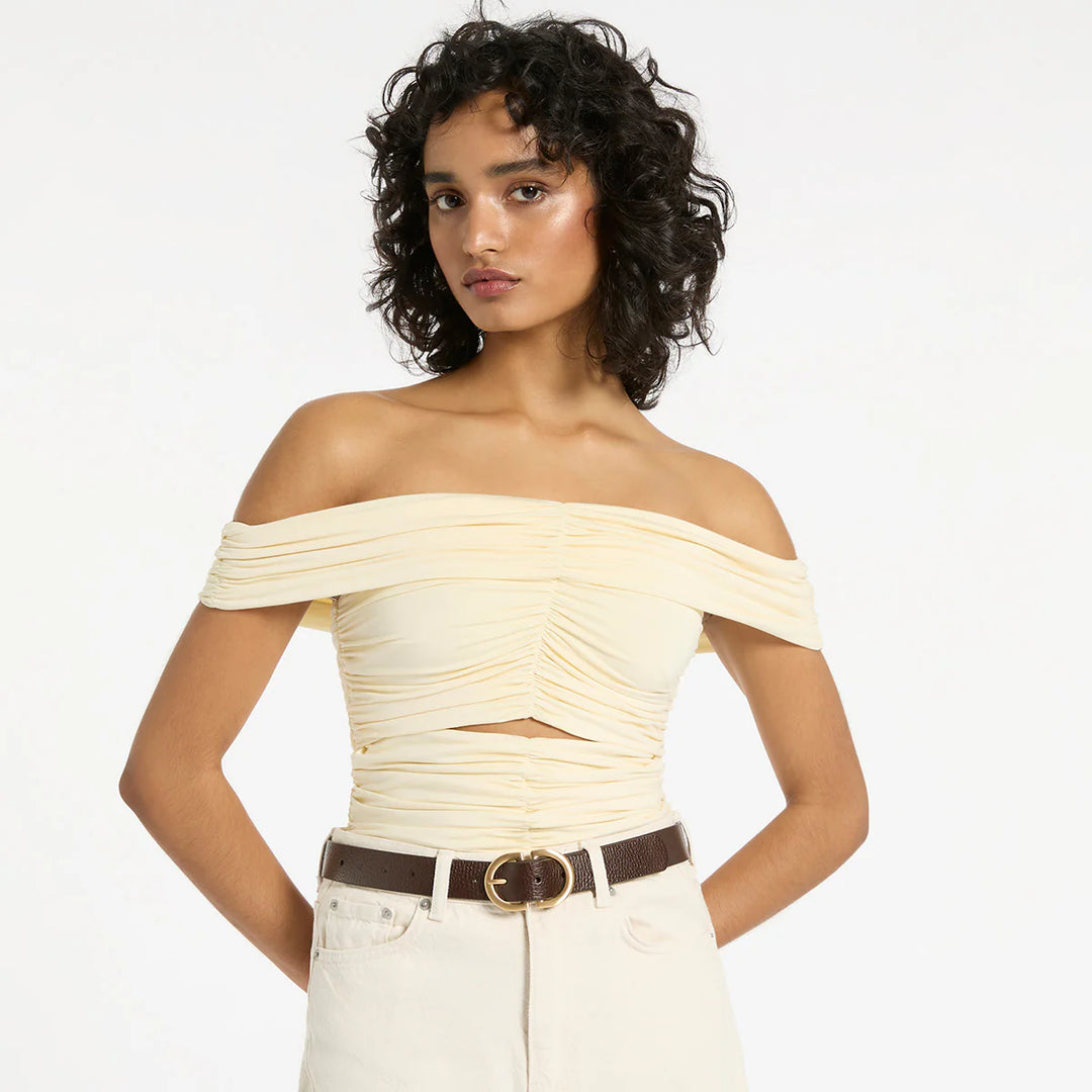 STATUS ANXIETY Womens In Reverse Leather Belt - Choc / Gold, WOMENS BELTS, STATUS ANXIETY, Elwood 101