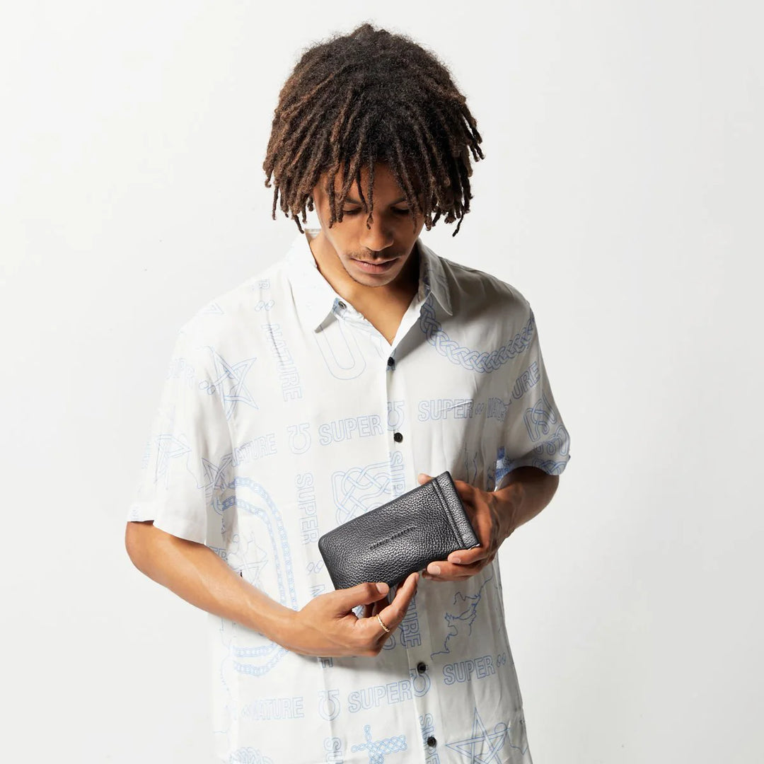 STATUS ANXIETY Keepsake Sunglasses Case in Black Leather, SUNGLASSES UNISEX, STATUS ANXIETY, Elwood 101