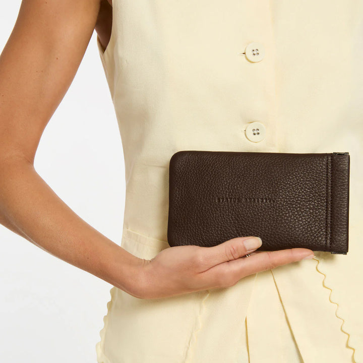 STATUS ANXIETY Keepsake Sunglasses Case in Cocoa Leather, SUNGLASSES UNISEX, STATUS ANXIETY, Elwood 101