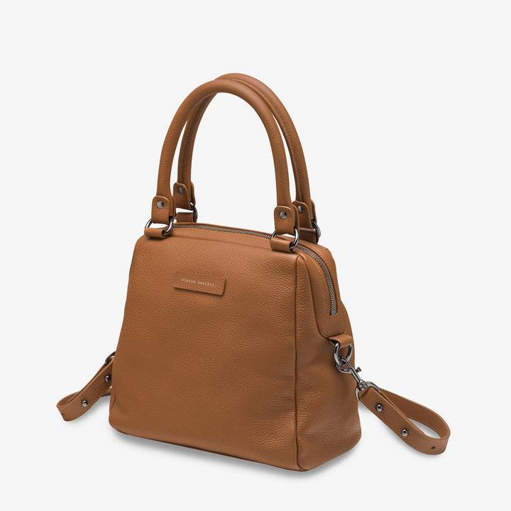 STATUS ANXIETY Womens Last Mountains Leather Bag - Camel, WOMENS BAGS & CLUTCHES, STATUS ANXIETY, Elwood 101