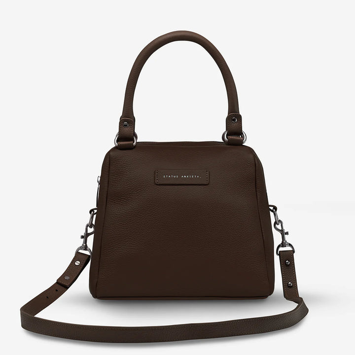 STATUS ANXIETY Womens Last Mountains Leather Bag in Cocoa
