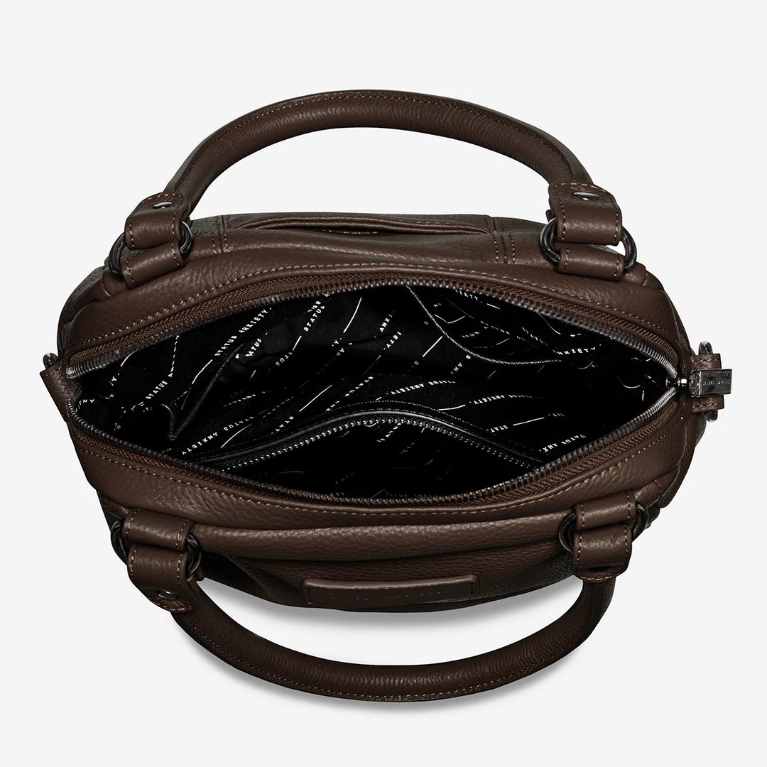 STATUS ANXIETY Womens Last Mountains Leather Bag in Cocoa