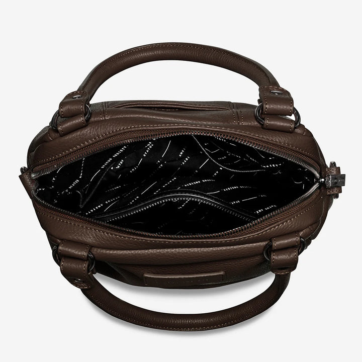 STATUS ANXIETY Womens Last Mountains Leather Bag in Cocoa