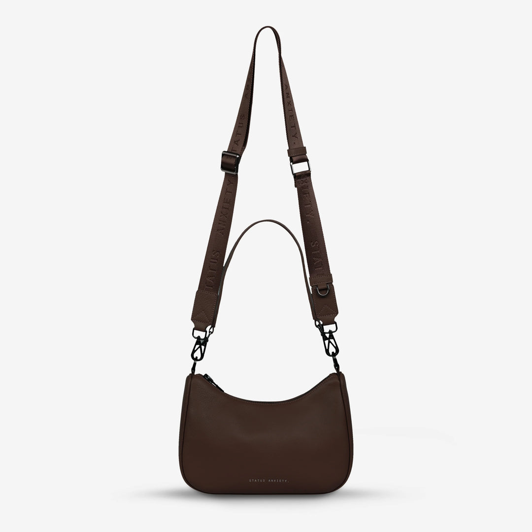 STATUS ANXIETY Womens Look Both Ways Leather Bag - Cocoa, WOMENS WALLETS & BAGS, STATUS ANXIETY, Elwood 101