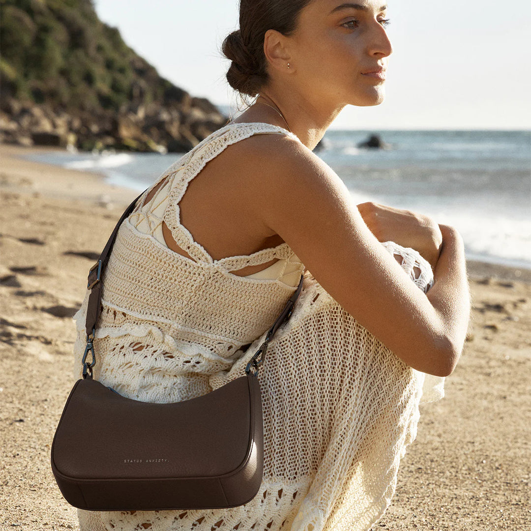 STATUS ANXIETY Womens Look Both Ways Leather Bag - Cocoa, WOMENS WALLETS & BAGS, STATUS ANXIETY, Elwood 101