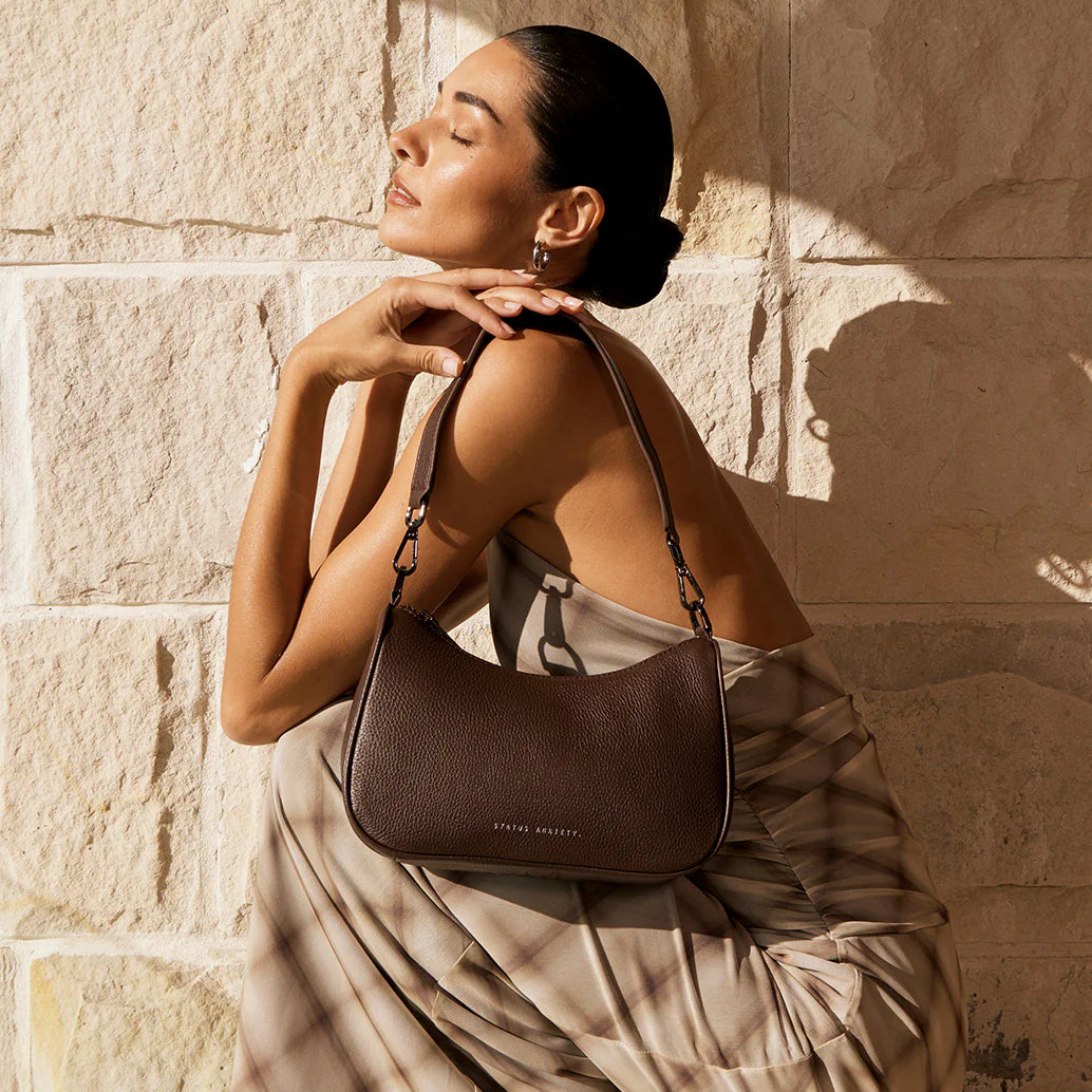 STATUS ANXIETY Womens Look Both Ways Leather Bag - Cocoa, WOMENS WALLETS & BAGS, STATUS ANXIETY, Elwood 101