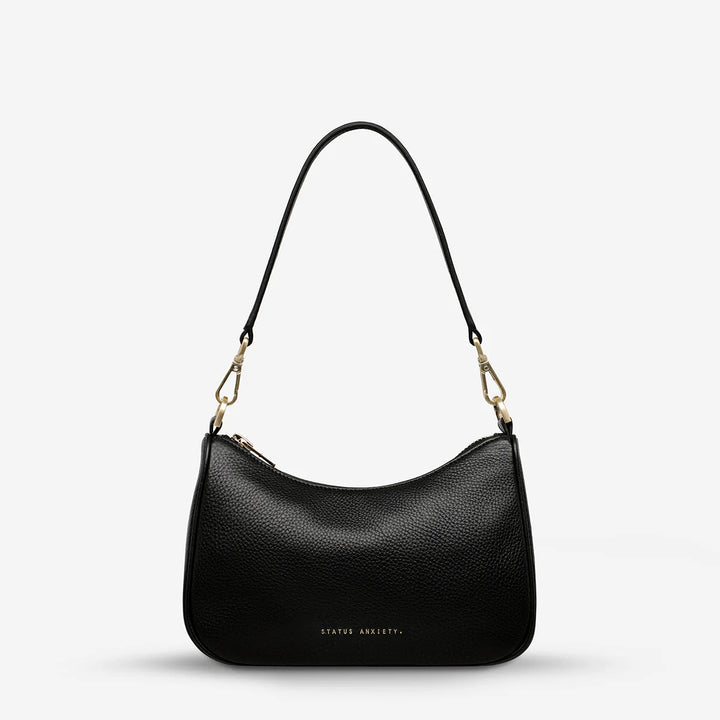 STATUS ANXIETY Womens Look Both Ways Leather Bag in Black w Brushed Gold, WOMENS BAGS & CLUTCHES, STATUS ANXIETY, Elwood 101