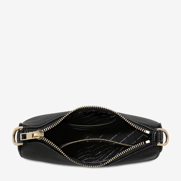 STATUS ANXIETY Womens Look Both Ways Leather Bag in Black w Brushed Gold, WOMENS BAGS & CLUTCHES, STATUS ANXIETY, Elwood 101