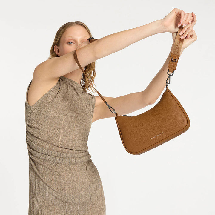 STATUS ANXIETY Womens Look Both Ways Leather Bag in Camel, WOMENS BAGS & CLUTCHES, STATUS ANXIETY, Elwood 101