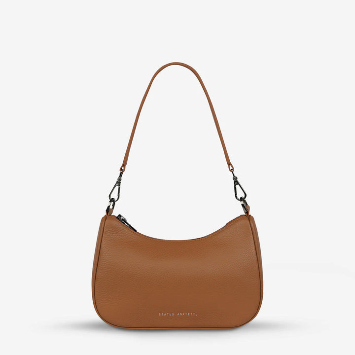 STATUS ANXIETY Womens Look Both Ways Leather Bag in Camel, WOMENS BAGS & CLUTCHES, STATUS ANXIETY, Elwood 101