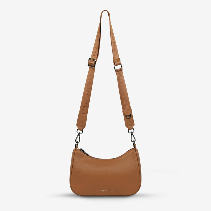 STATUS ANXIETY Womens Look Both Ways Leather Bag in Camel, WOMENS BAGS & CLUTCHES, STATUS ANXIETY, Elwood 101