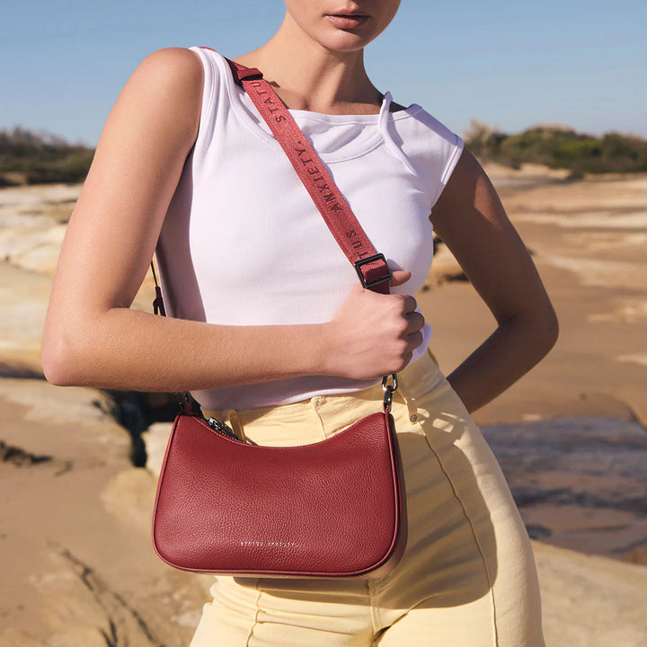 STATUS ANXIETY Womens Look Both Ways Leather Bag in Rouge, WOMENS BAGS & CLUTCHES, STATUS ANXIETY, Elwood 101