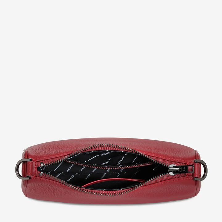STATUS ANXIETY Womens Look Both Ways Leather Bag in Rouge, WOMENS BAGS & CLUTCHES, STATUS ANXIETY, Elwood 101