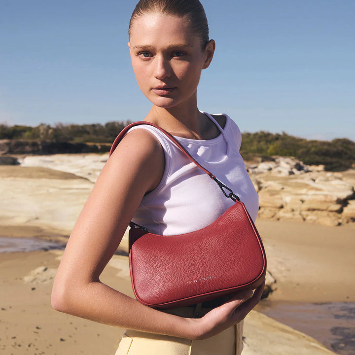 STATUS ANXIETY Womens Look Both Ways Leather Bag in Rouge, WOMENS BAGS & CLUTCHES, STATUS ANXIETY, Elwood 101
