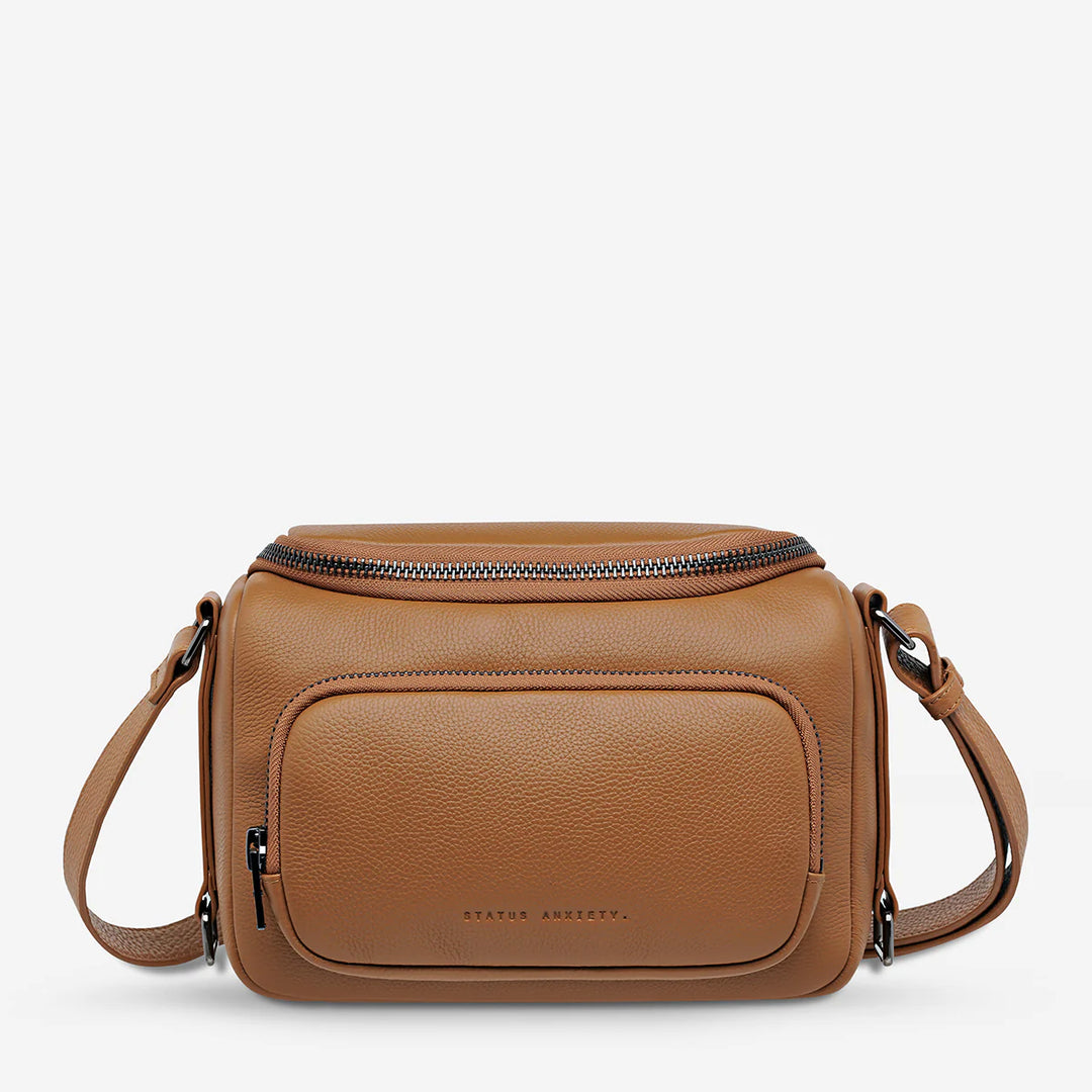 STATUS ANXIETY Loved You First Leather Camera Bag - Camel, WOMENS BAGS & CLUTCHES, STATUS ANXIETY, Elwood 101