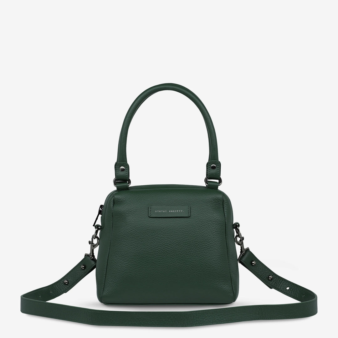 STATUS ANXIETY Womens Mini Mountains Leather Bag Green, WOMENS BAGS & CLUTCHES, STATUS ANXIETY, Elwood 101