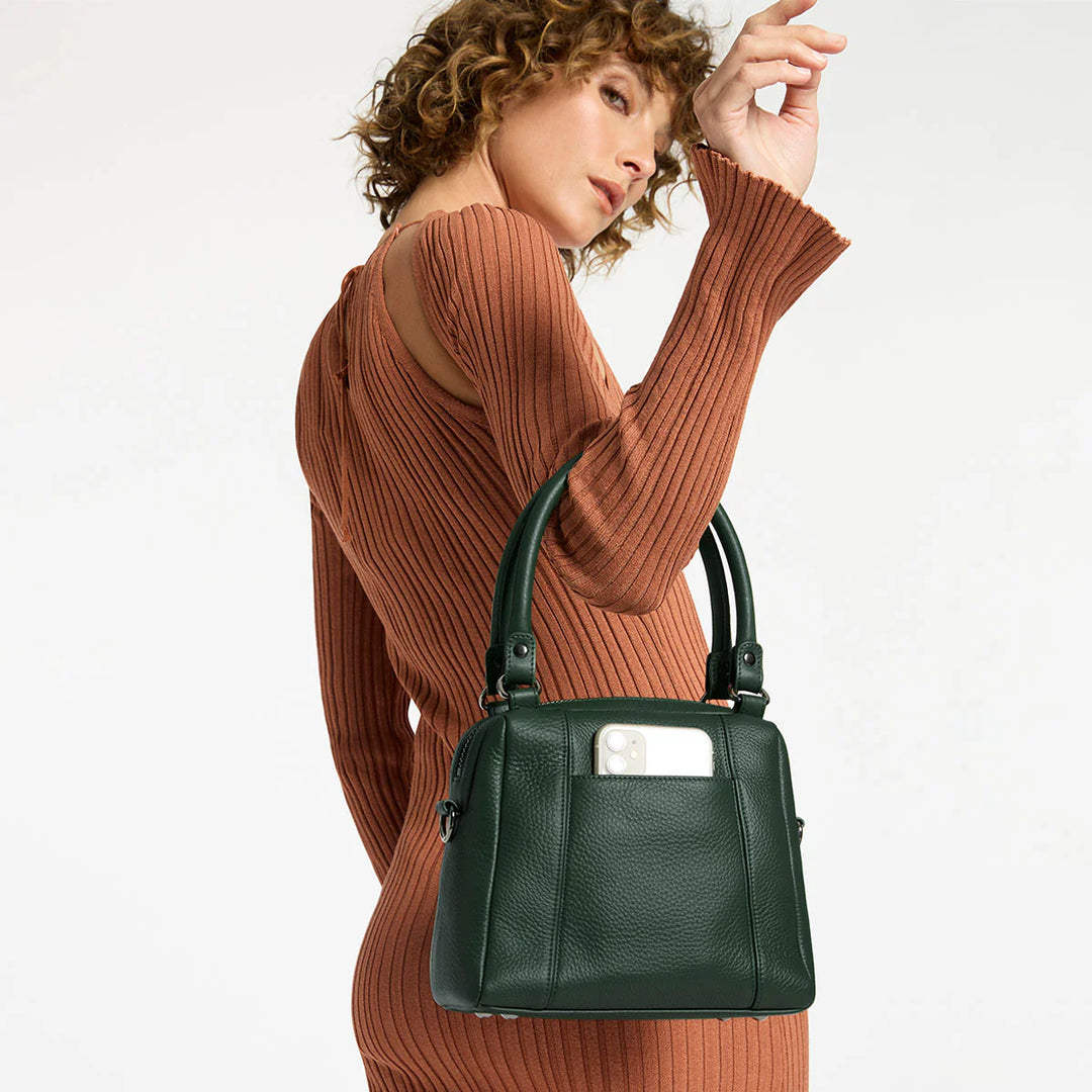 STATUS ANXIETY Womens Mini Mountains Leather Bag Green, WOMENS BAGS & CLUTCHES, STATUS ANXIETY, Elwood 101