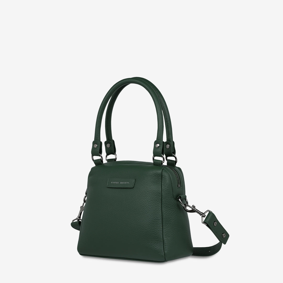 STATUS ANXIETY Womens Mini Mountains Leather Bag Green, WOMENS BAGS & CLUTCHES, STATUS ANXIETY, Elwood 101