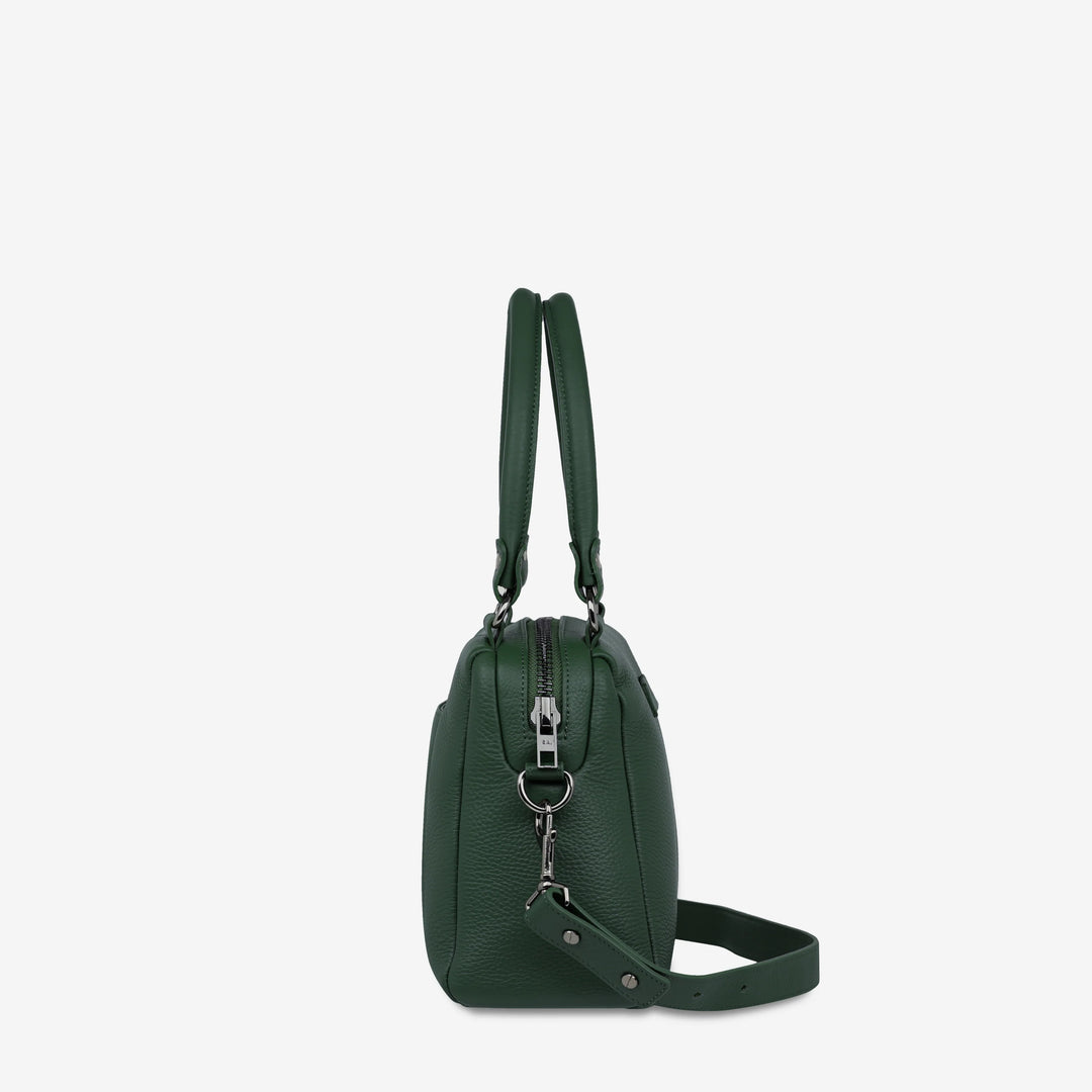 STATUS ANXIETY Womens Mini Mountains Leather Bag Green, WOMENS BAGS & CLUTCHES, STATUS ANXIETY, Elwood 101