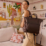 STATUS ANXIETY Womens Mini Waves Leather Backpack- Cocoa, WOMENS WALLETS & BAGS, STATUS ANXIETY, Elwood 101