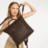 STATUS ANXIETY Womens Mini Waves Leather Backpack- Cocoa, WOMENS WALLETS & BAGS, STATUS ANXIETY, Elwood 101