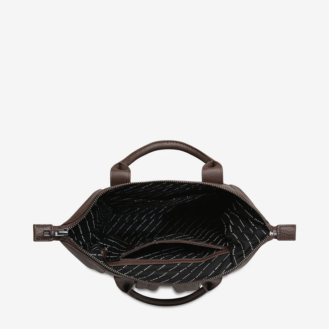 STATUS ANXIETY Womens Mini Waves Leather Backpack- Cocoa, WOMENS WALLETS & BAGS, STATUS ANXIETY, Elwood 101