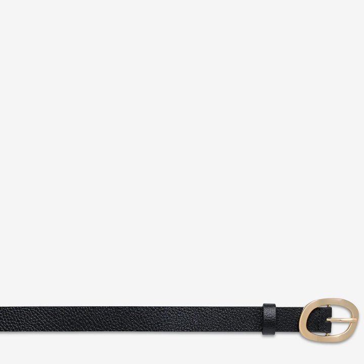 STATUS ANXIETY Womens Nocturne Leather Belt Black / Gold, WOMENS BELTS, STATUS ANXIETY, Elwood 101