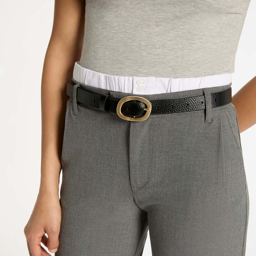 STATUS ANXIETY Womens Nocturne Leather Belt Black / Gold, WOMENS BELTS, STATUS ANXIETY, Elwood 101