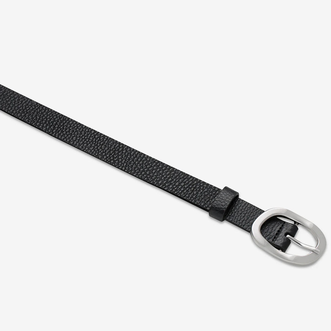 STATUS ANXIETY Womens Nocturne Leather Belt Black / Silver, WOMENS BELTS, STATUS ANXIETY, Elwood 101