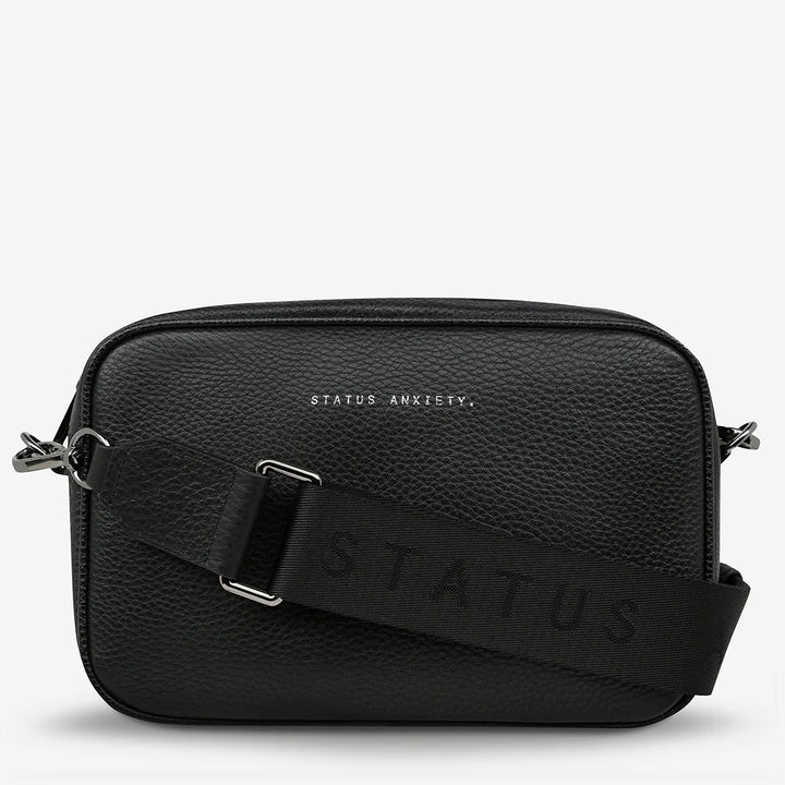 STATUS ANXIETY Womens Plunder Leather Bag with Bonus Dual Straps in Black