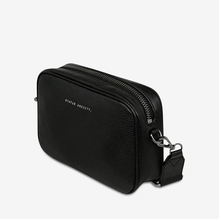 STATUS ANXIETY Womens Plunder Leather Bag with Bonus Dual Straps in Black