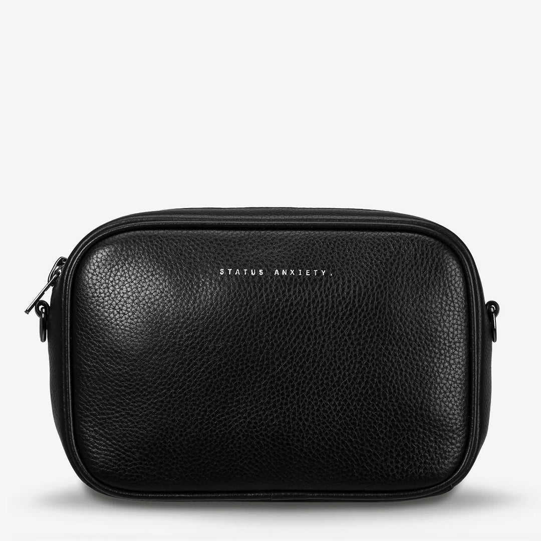 STATUS ANXIETY Womens Plunder Leather Bag with Bonus Dual Straps in Black