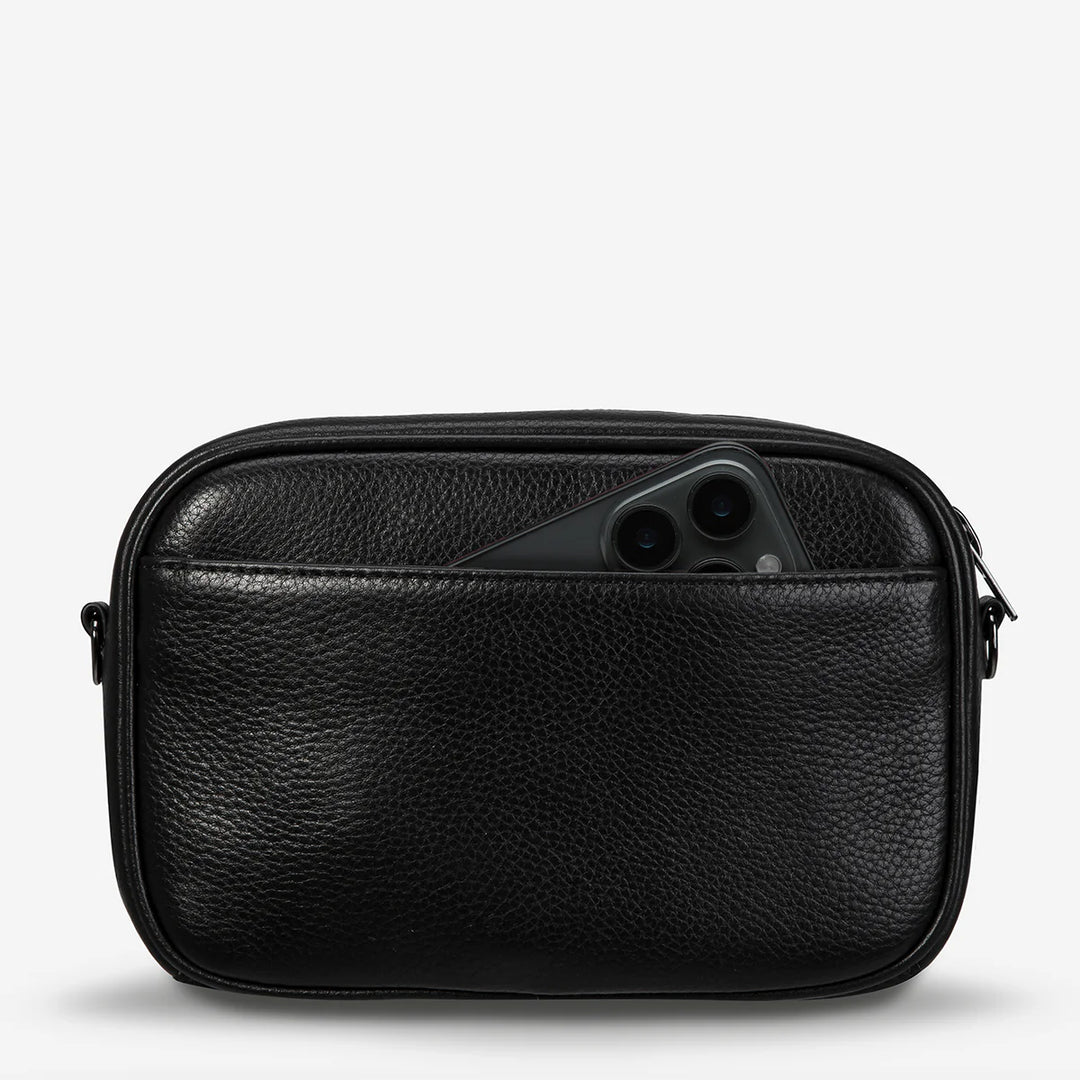 STATUS ANXIETY Womens Plunder Leather Bag with Bonus Dual Straps in Black