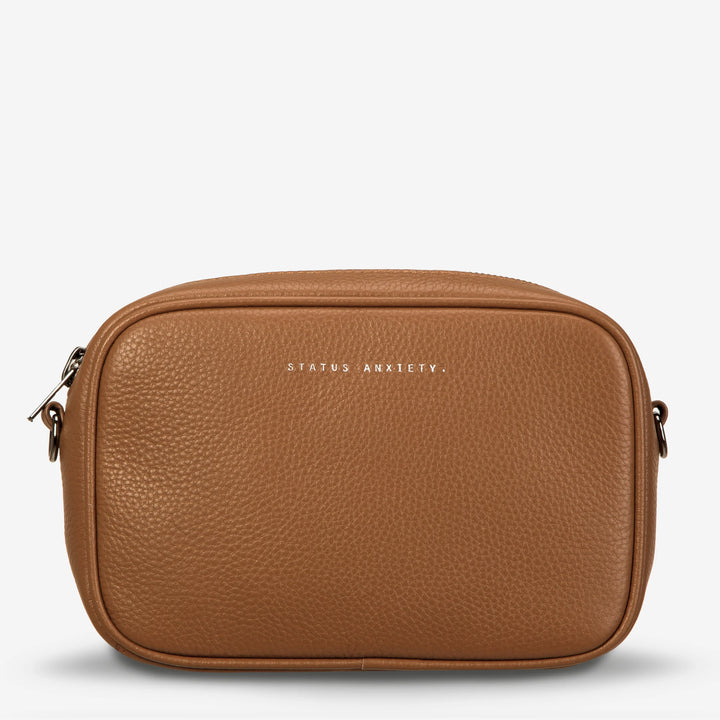 STATUS ANXIETY Womens Plunder Leather Bag with Dual Strap in Camel, WOMENS BAGS & CLUTCHES, STATUS ANXIETY, Elwood 101