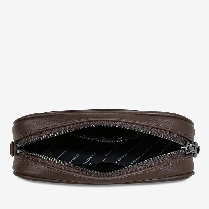 STATUS ANXIETY Womens Plunder Leather Bag with Dual Strap in Cocoa, WOMENS BAGS & CLUTCHES, STATUS ANXIETY, Elwood 101